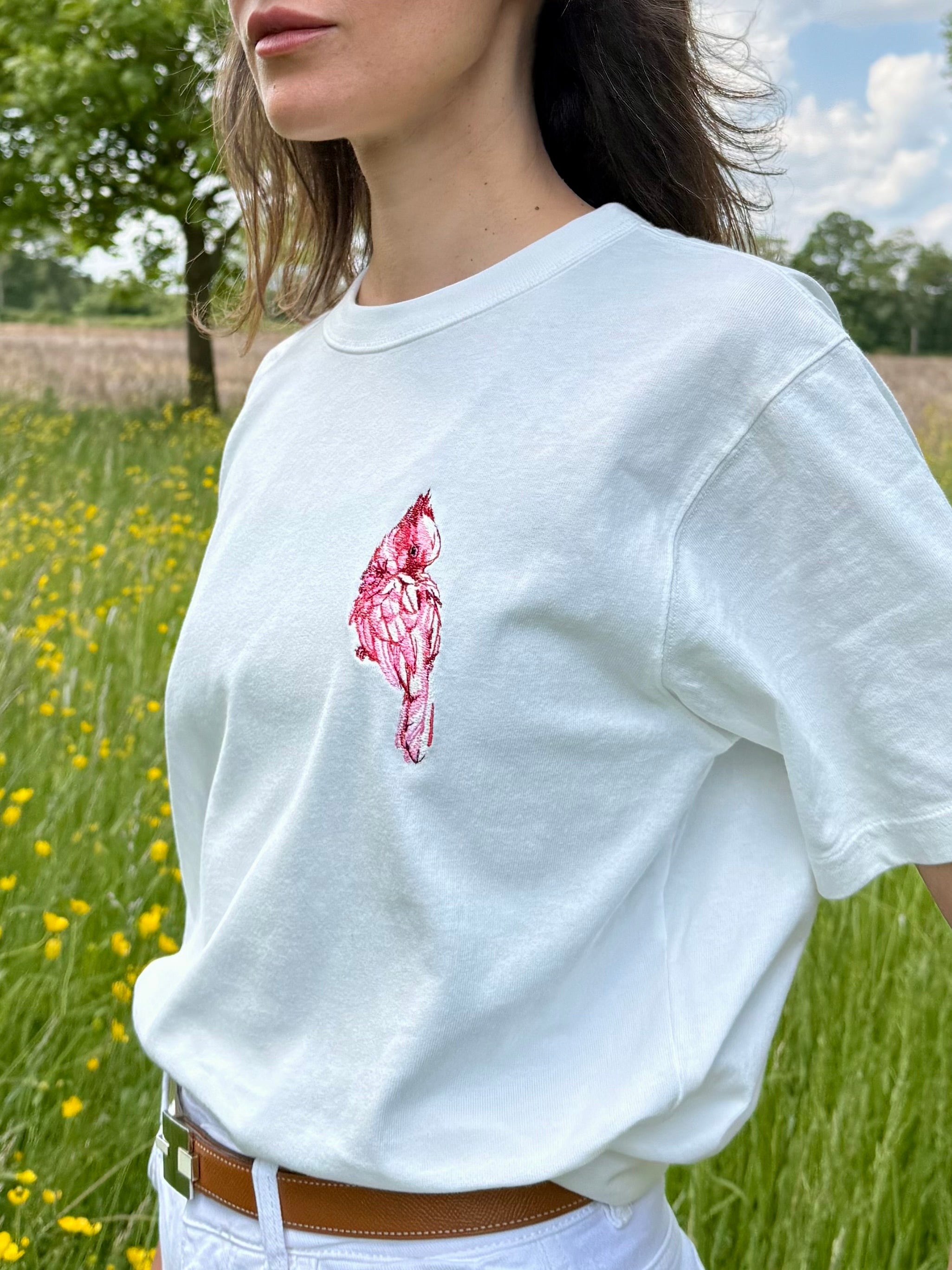 T-shirt brodé Le Cacatoès de Major Mitchell