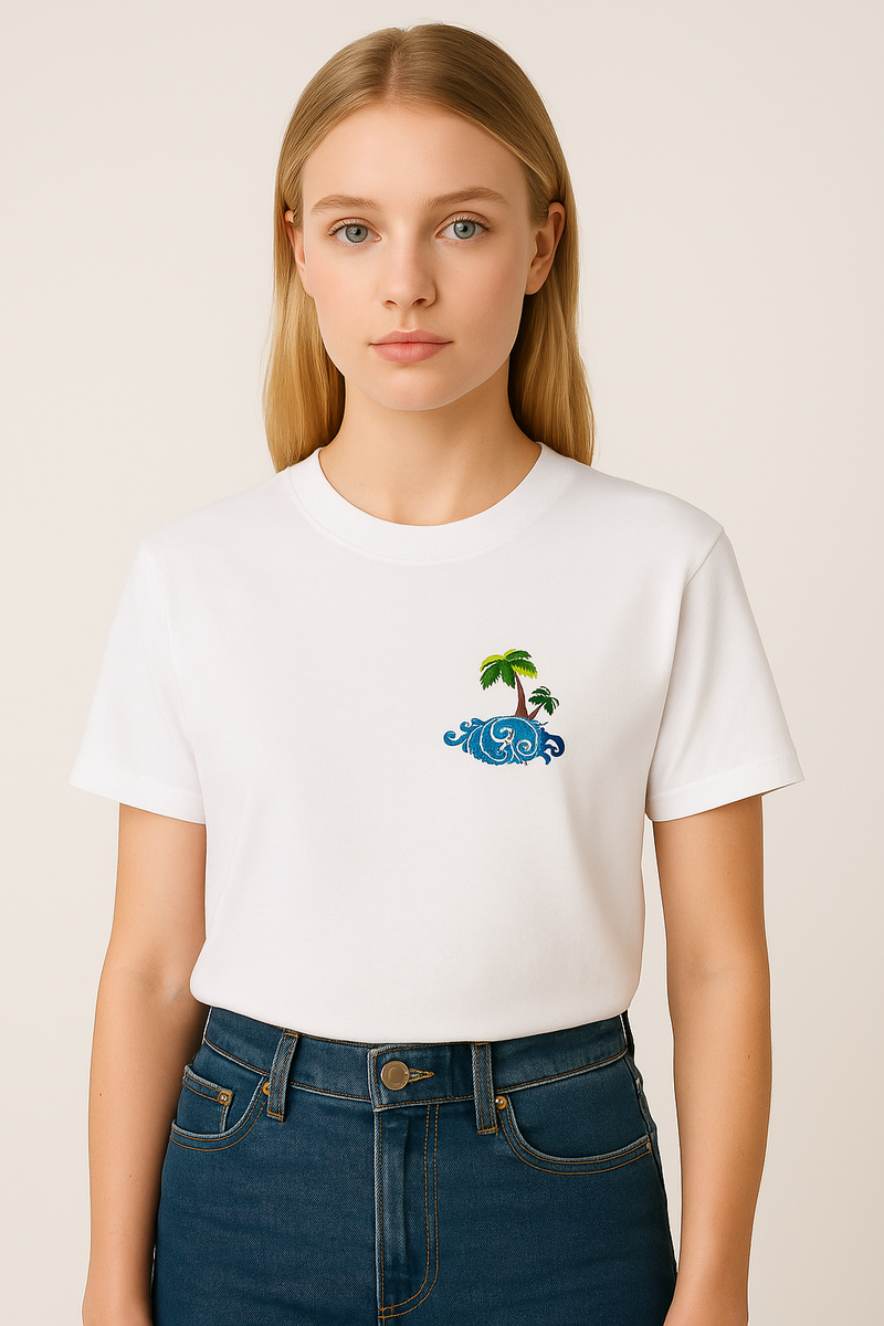 Embroidered T-shirt – Tropical Island