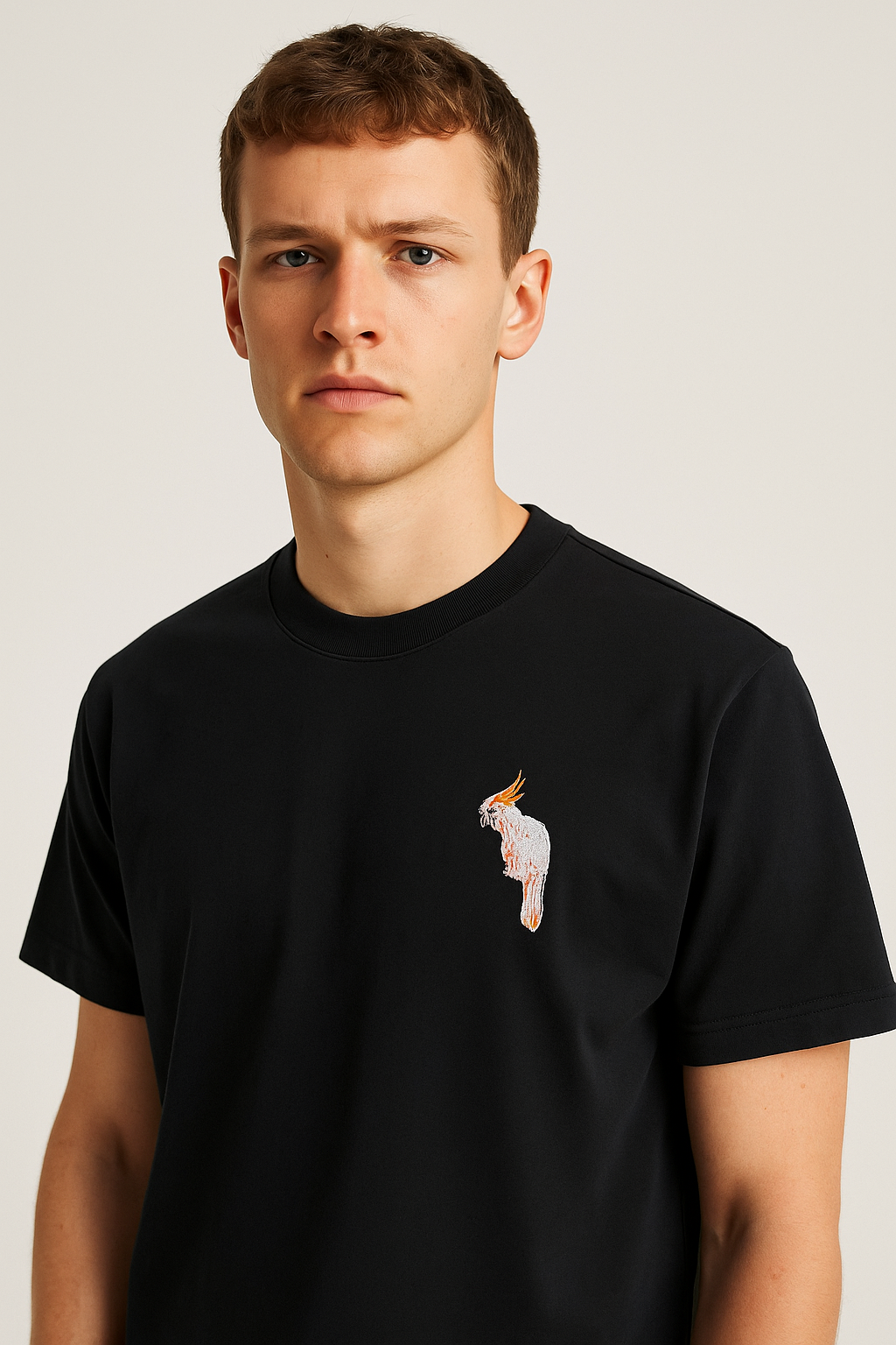 Embroidered T-shirt The Sulphur-crested Cockatoo