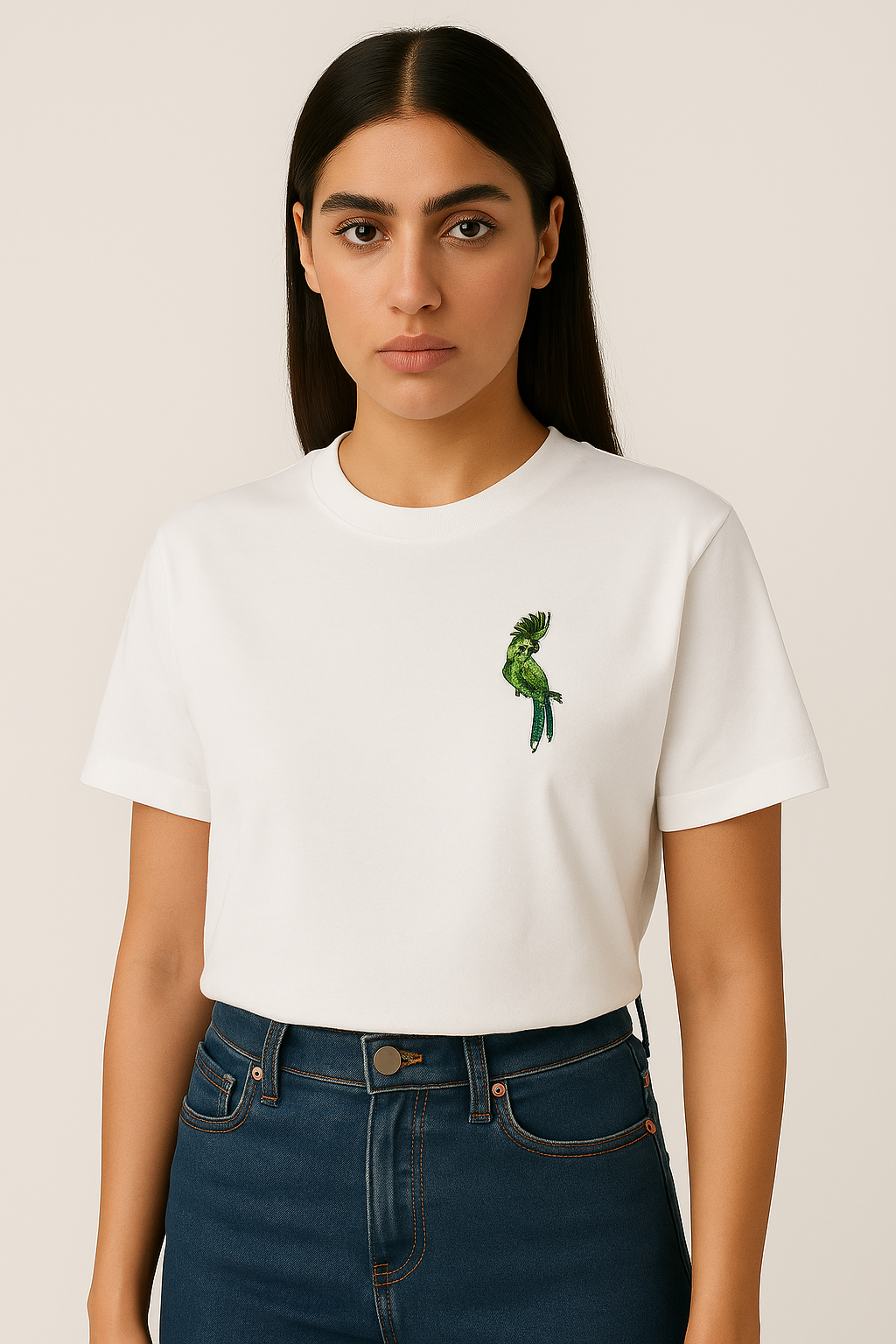 T-shirt brodé – Le Cacatoès Vert