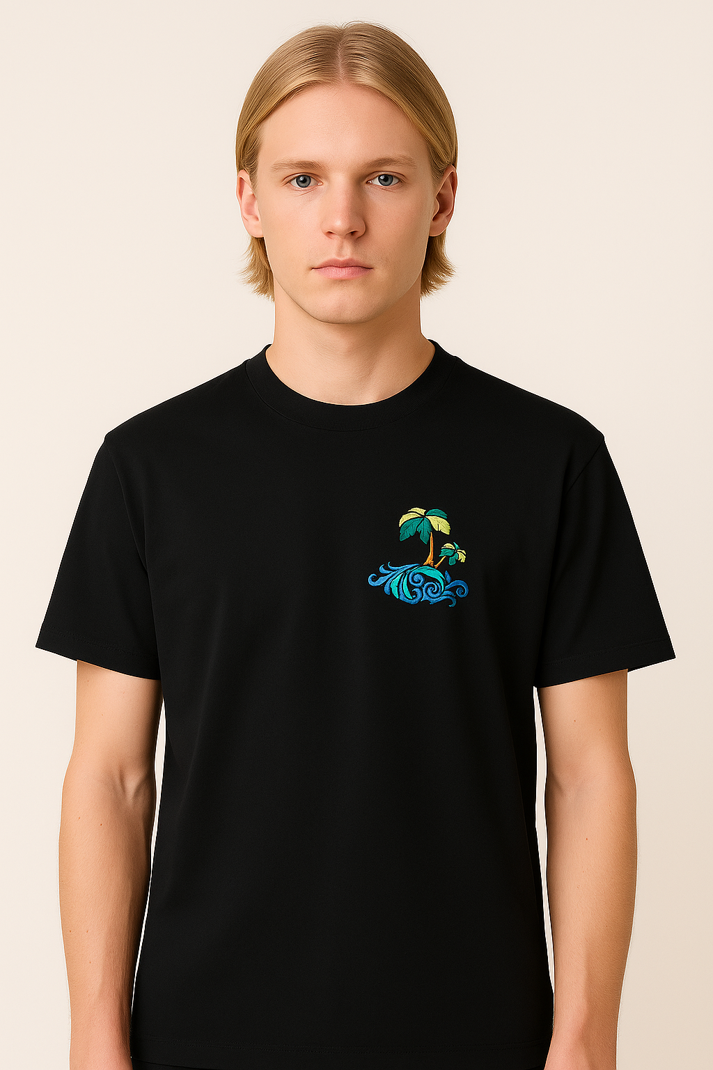 T-shirt brodé – L’Île Tropicale