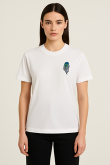 Embroidered T-shirt – Peacock Feather