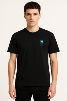 Embroidered T-shirt – Peacock Feather