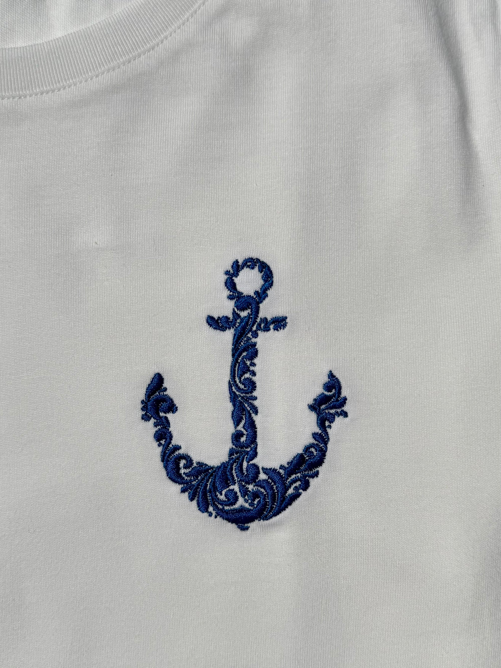 “Baroque Anchor” embroidered T-shirt