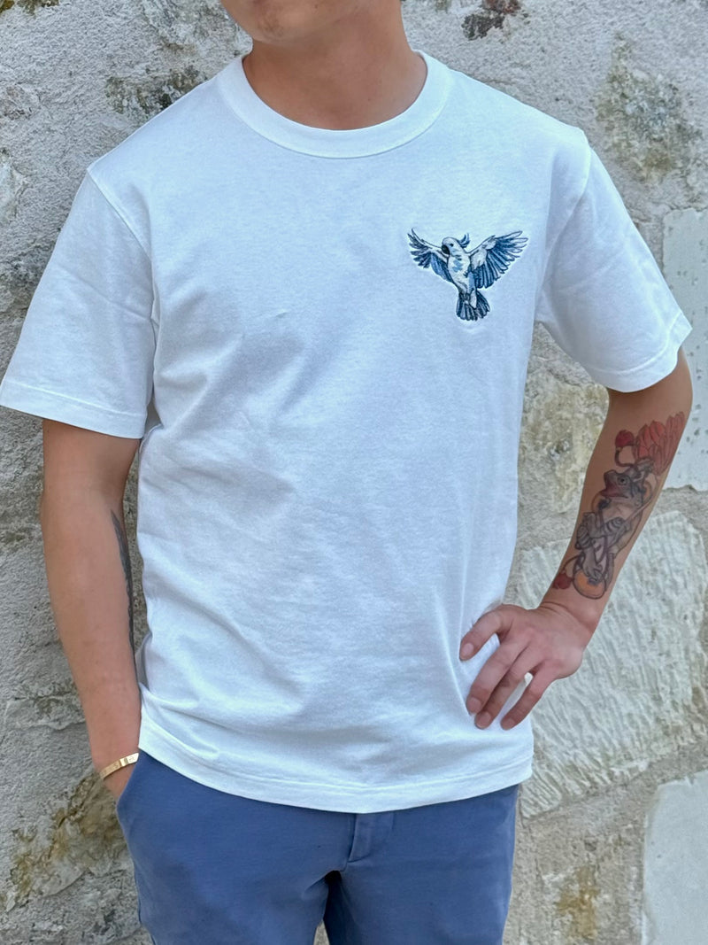 T-shirt brodé Le Cacatoès Bleu