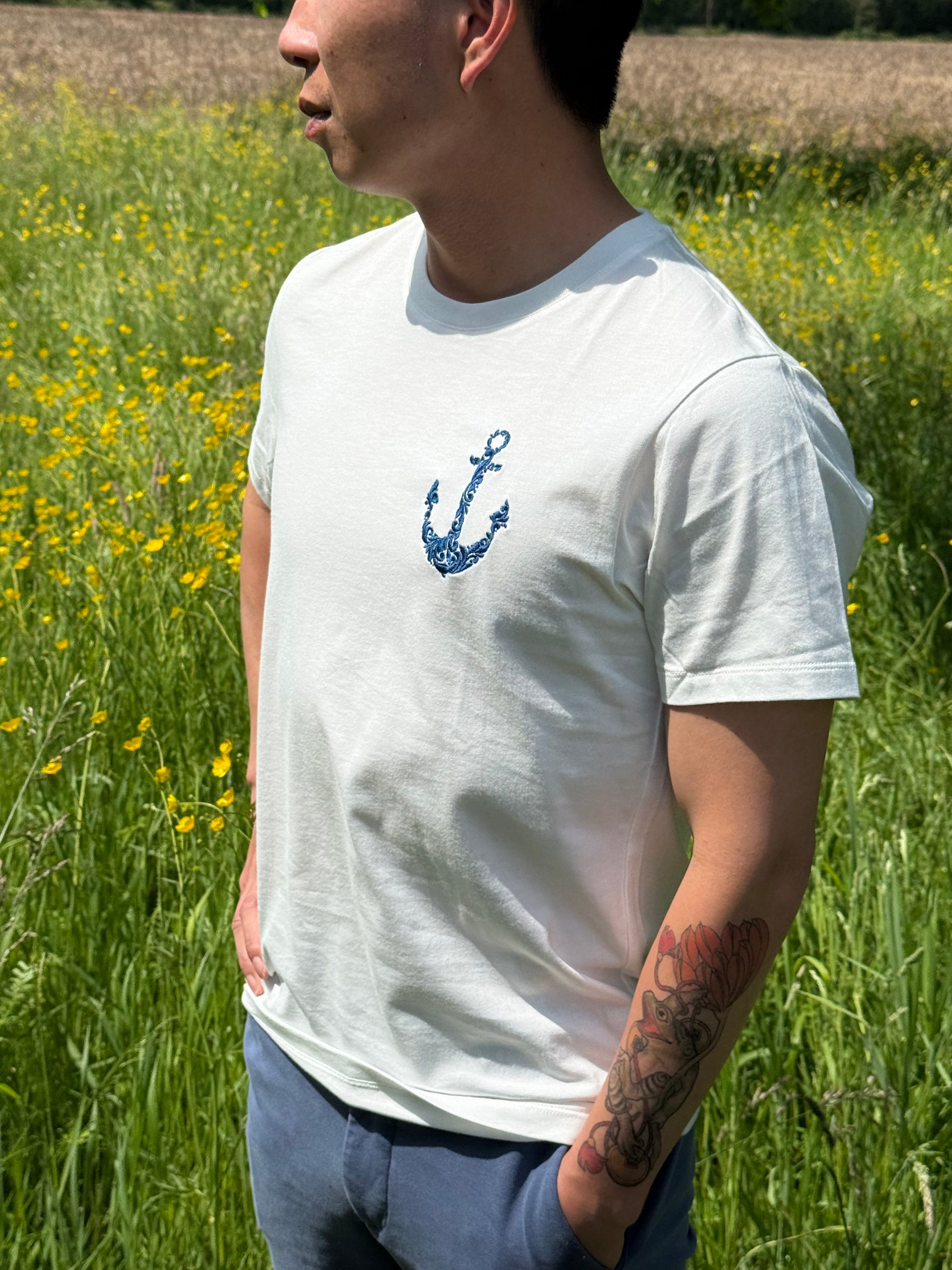 “Baroque Anchor” embroidered T-shirt