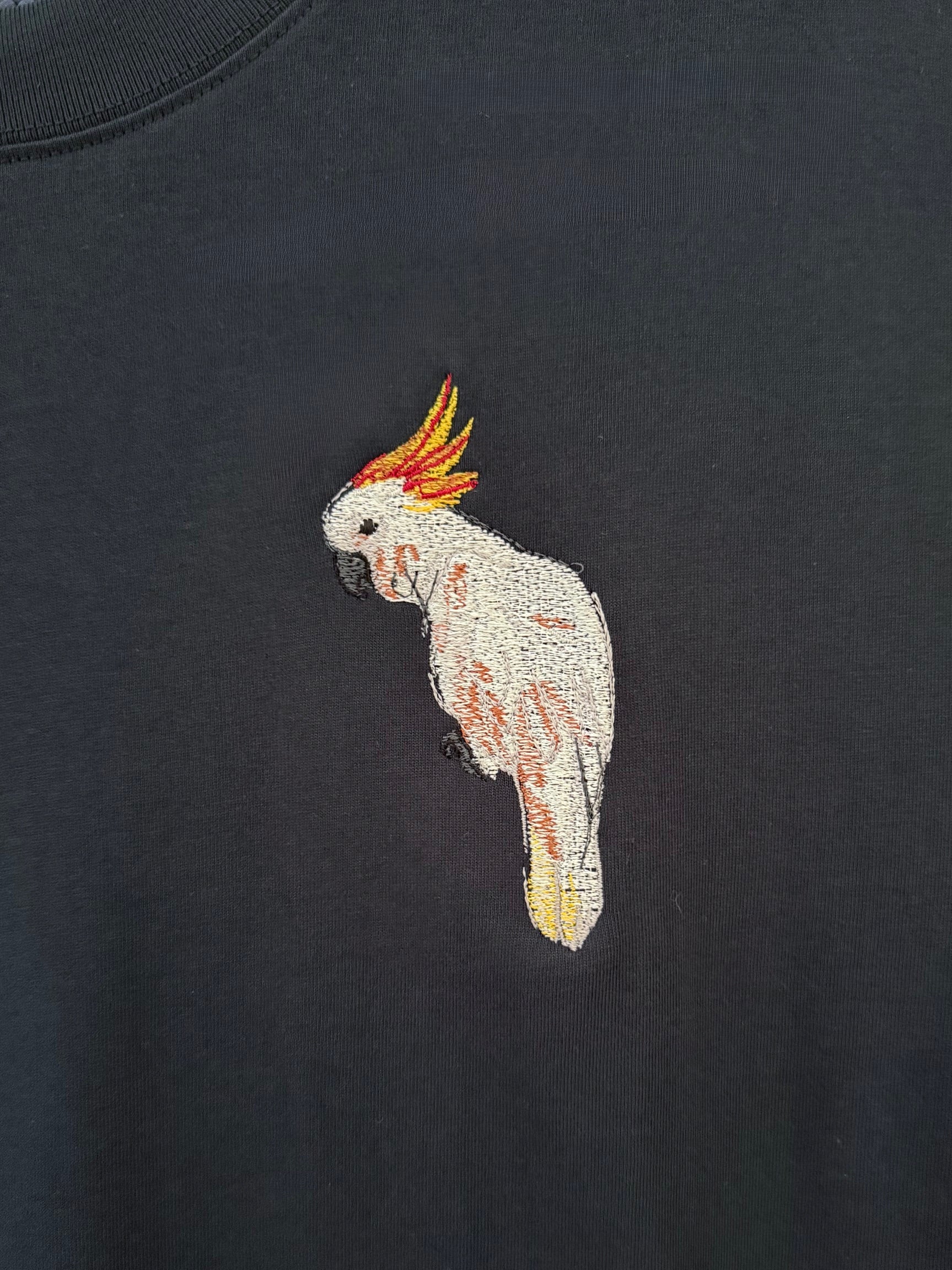 Embroidered T-shirt The Sulphur-crested Cockatoo