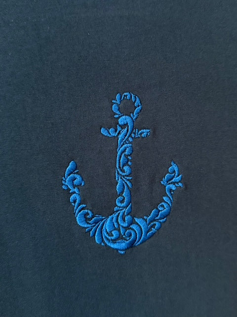 “Baroque Anchor” embroidered T-shirt